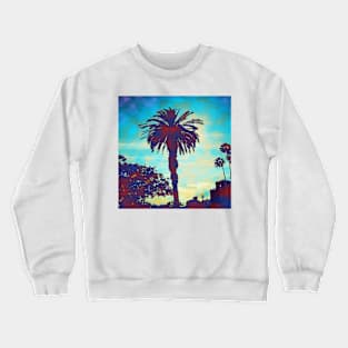 Palm Trees in a Blue Sunset sky Retro Vibe Crewneck Sweatshirt